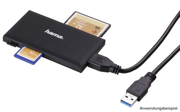 Hama USB-3.0-Multi-Kartenleser, SD/microSD/CF/MS  schwarz
