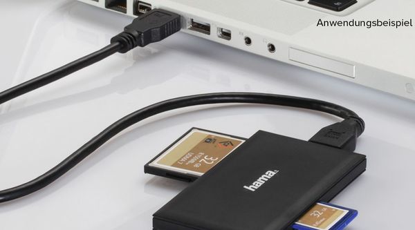 Hama USB-3.0-Multi-Kartenleser, SD/microSD/CF/MS  schwarz