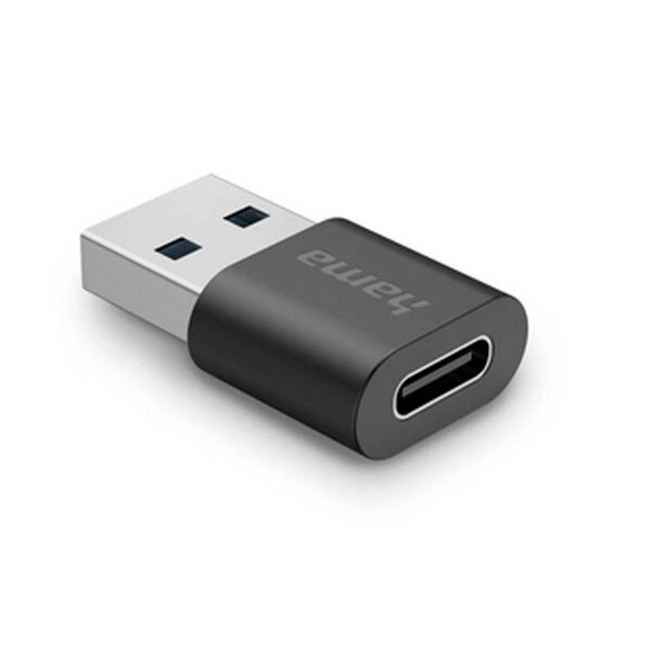 Hama USB-Adapter, USB-A-Stecker - USB-C-Buchse, USB 3.2 Gen2, 10 Gbit/s 