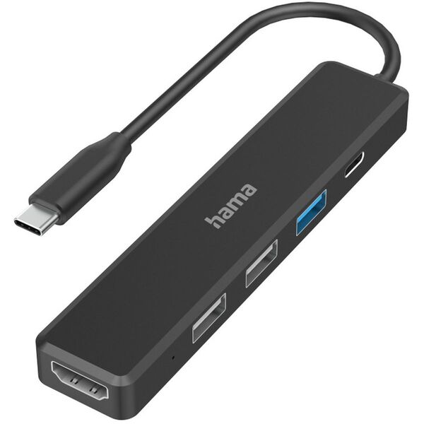 Hama USB-C-Hub, Multiport, 5 Ports, 3x USB-A, USB-C, HDMI 