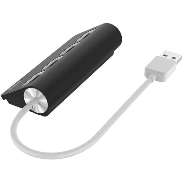 Hama USB-Hub, 4 Ports, USB 2.0, 480 Mbit/s, Schwarz 