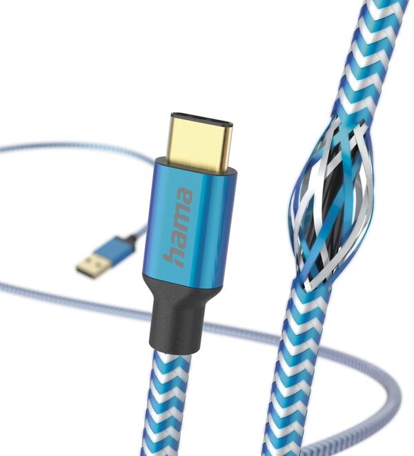 Hama USB-Kable Reflectiv USB-C To USB-A 1.5 M Blue 