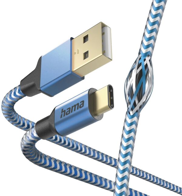 Hama USB-Kable Reflectiv USB-C To USB-A 1.5 M Blue 