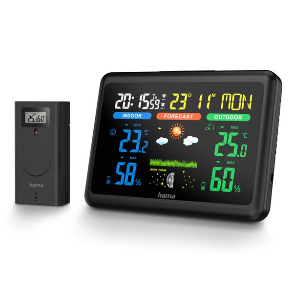 Hama Wetterstation Color, Schwarz 