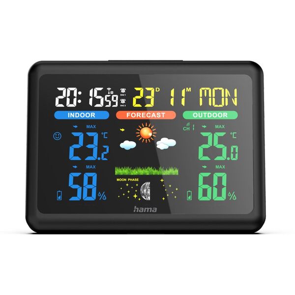Hama Wetterstation Color, Schwarz 
