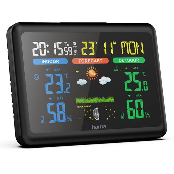 Hama Wetterstation Color, Schwarz 