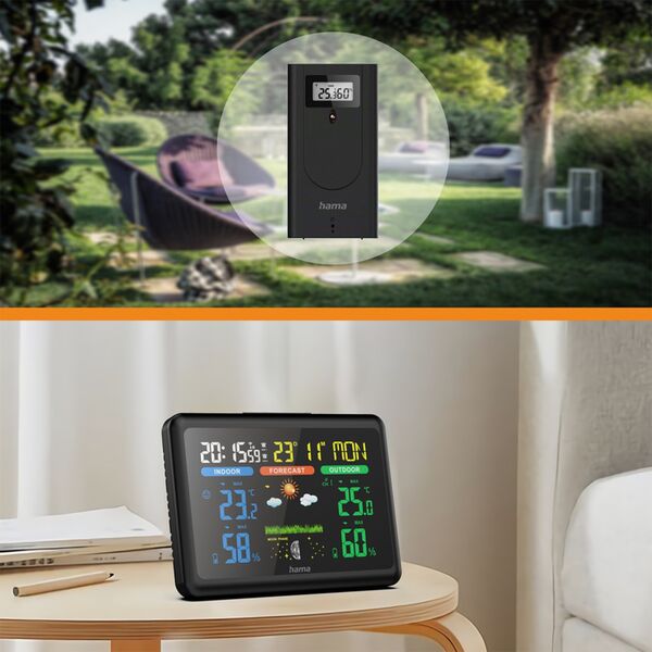 Hama Wetterstation Color, Schwarz 