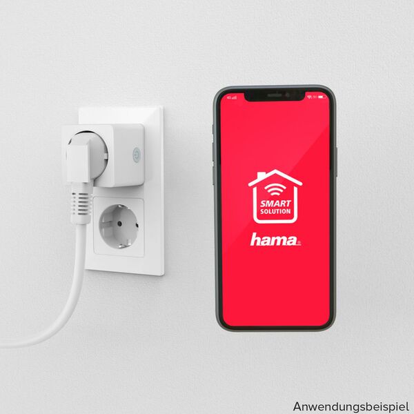 Hama WLAN-Steckdose Mini, ohne Hub, für Sprach- und App-Steuerung, 3.680W, 16A 