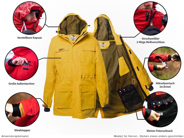 Haukland 5 in 1 Jacke für Fotografinnen (Damen)  gelb S