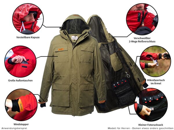 Haukland 5 in 1 Jacke für Fotografinnen (Damen)  khaki S