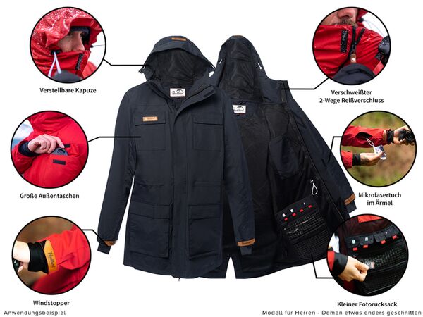 Haukland 5 in 1 Jacke für Fotografinnen (Damen)  Saphir Schwarz XL