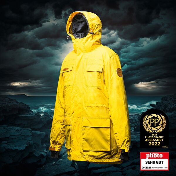 Haukland 7in1 Classic Jacke für Fotografen  gelb M