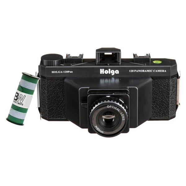 Holga 120N Set black, Pan 6x12 Medium Format Panorama Kamera inkl. B+W Film 