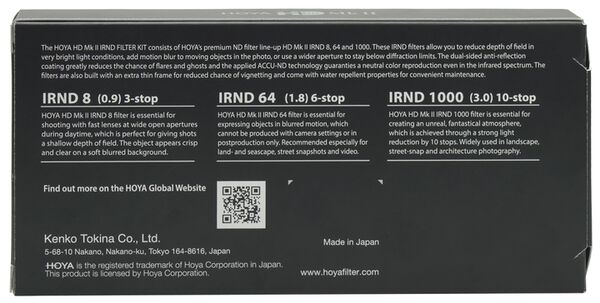 Hoya HD MkII IRND FILTER KIT  62mm