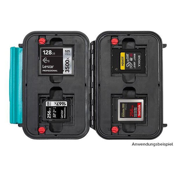 HPRC 1300 Transportkoffer  schwarz/blau MEMORY CARD HOLDER (CF EXPRESS)