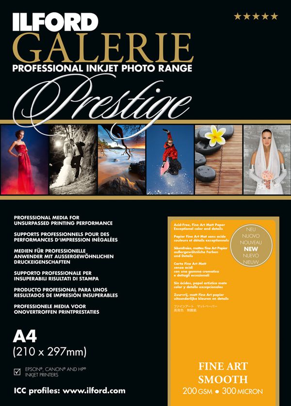 Ilford Druckerpapier GALERIE Prestige Fine Art Smooth  A4 25 Blatt