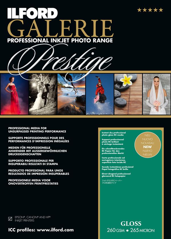 Ilford Druckerpapier GALERIE Prestige Gloss  10x15 (10,2 x 15,2 cm) 100 Blatt