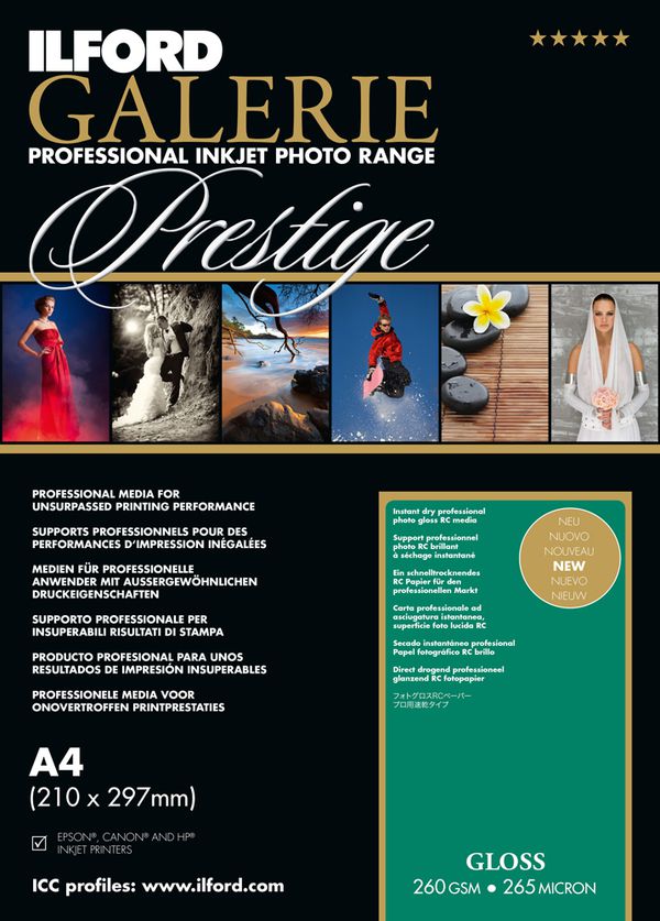 Ilford Druckerpapier GALERIE Prestige Gloss  A4 25 Blatt