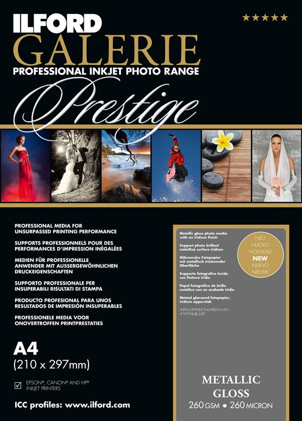 Ilford Druckerpapier GALERIE Prestige Metallic Gloss  A4 25 Blatt