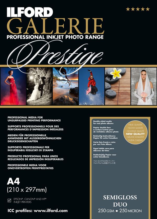 Ilford Druckerpapier GALERIE Prestige Semi Gloss Duo  A4 25 Blatt