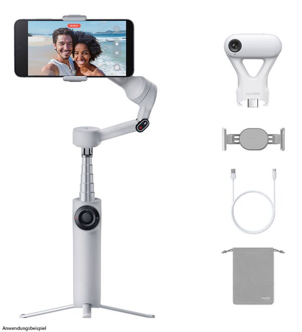 Insta360 Flow 2  Ai Tracker Bundle Hellgrau