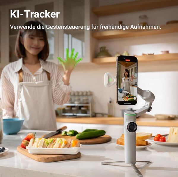 Insta360 Flow 2 Pro KI-Tracker-Bundle  Hellgrau