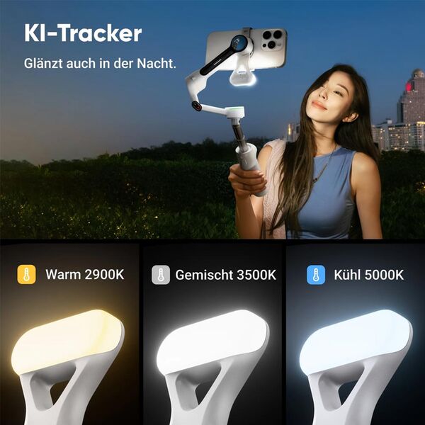Insta360 Flow 2 Pro KI-Tracker-Bundle  Hellgrau