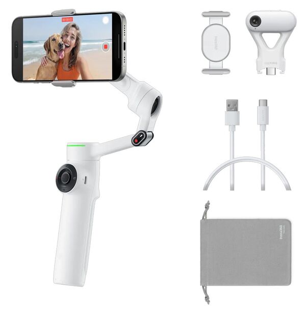 Insta360 Flow 2 Pro KI-Tracker-Bundle  Schneeweiß