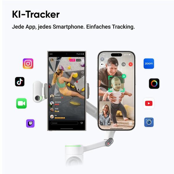 Insta360 Flow 2 Pro KI-Tracker-Bundle  Schneeweiß