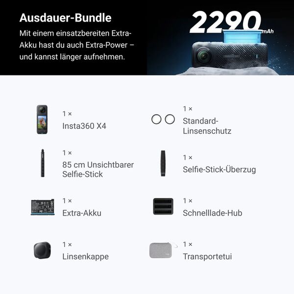 Insta360 X4 Ausdauer-Bundle - ohne Speicherkarte 