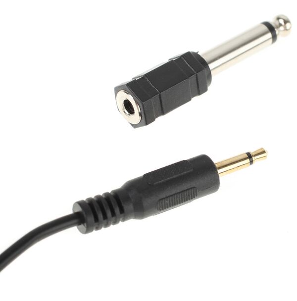 JJC Blitz-Synchronkabel für PC-Sync an 3,5-mm-Klinke - inkl. 6,35-mm-Adapter - Länge 60 cm 