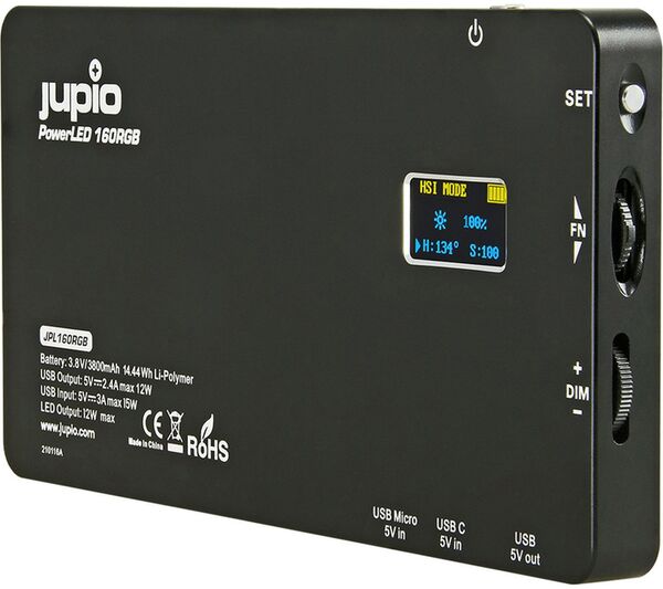 Jupio Powerled 160 RGB w/ Built-In PowerBank 
