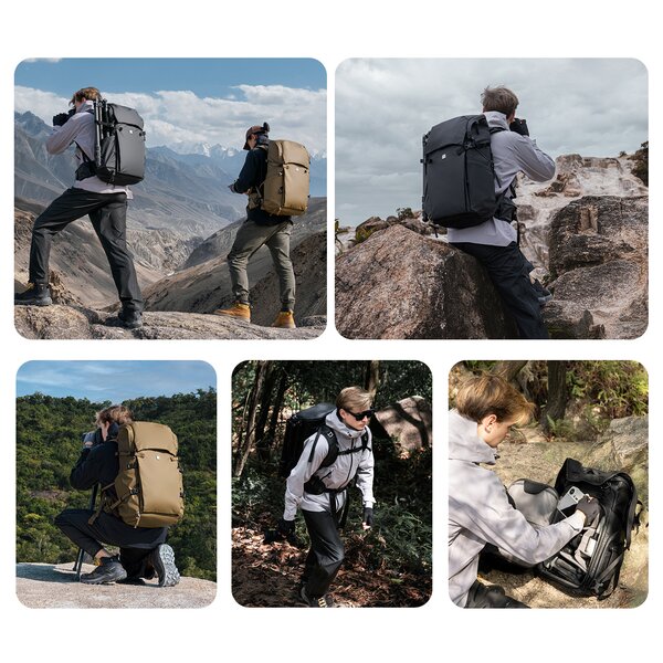 K&F Concept Backpack 40L Foto-Rucksack  Quicksand Gold