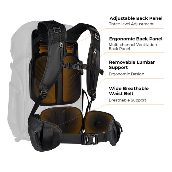 K&F Concept Backpack 40L Foto-Rucksack  Quicksand Gold