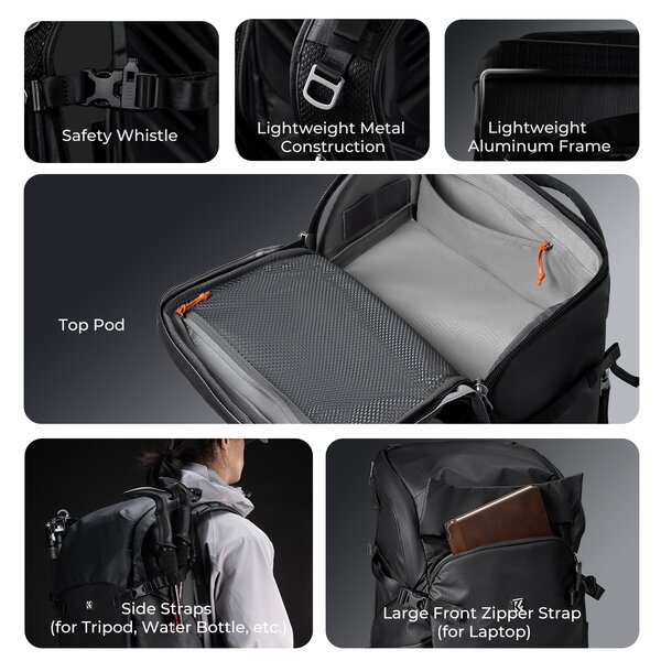 K&F Concept Backpack 40L Foto-Rucksack  schwarz