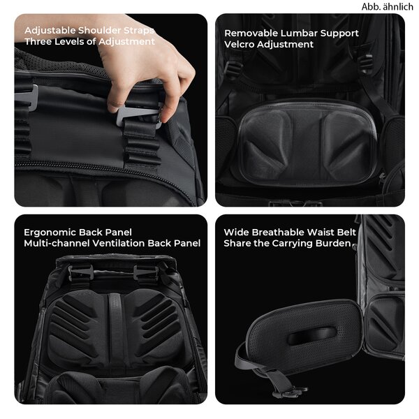 K&F Concept Backpack 40L Foto-Rucksack  schwarz