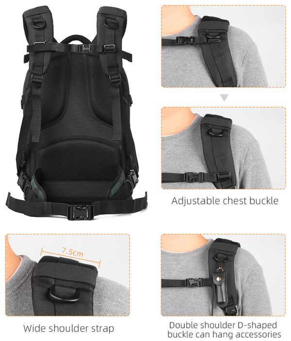 K&F Concept Backpack KF13.119 Large 31x24x46cm - Black/Green 