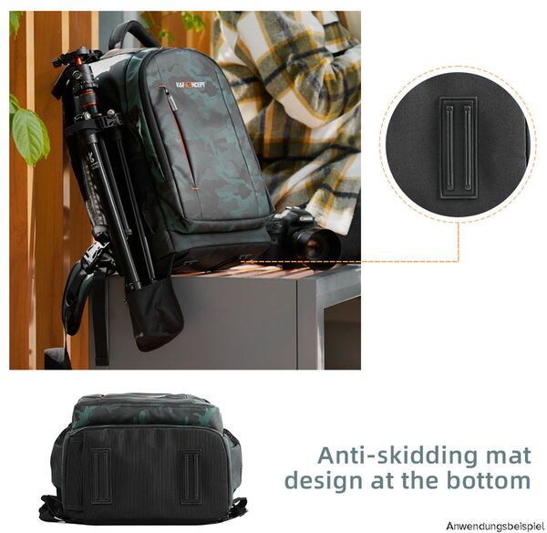 K&F Concept Backpack KF13.119 Large 31x24x46cm - Black/Green 