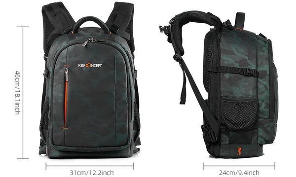 K&F Concept Backpack KF13.119 Large 31x24x46cm - Black/Green 
