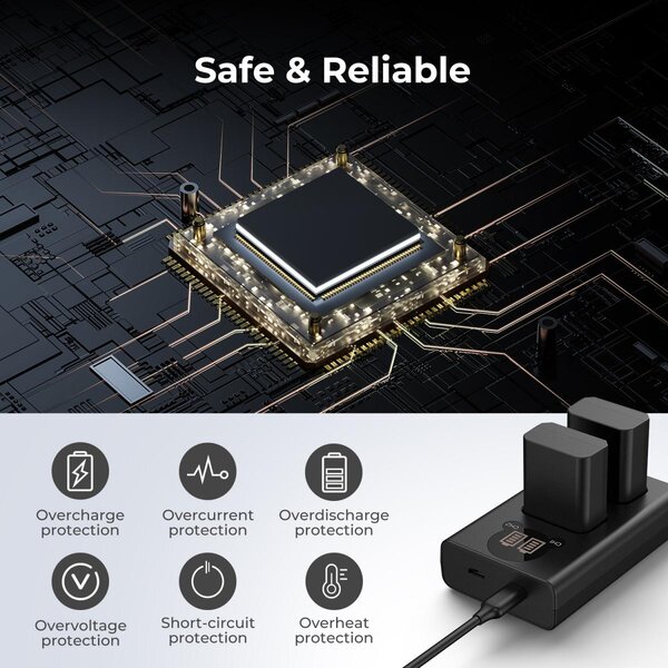K&F Concept Dual-Akku-Ladegerät  Sony NP-FW50 mit Display