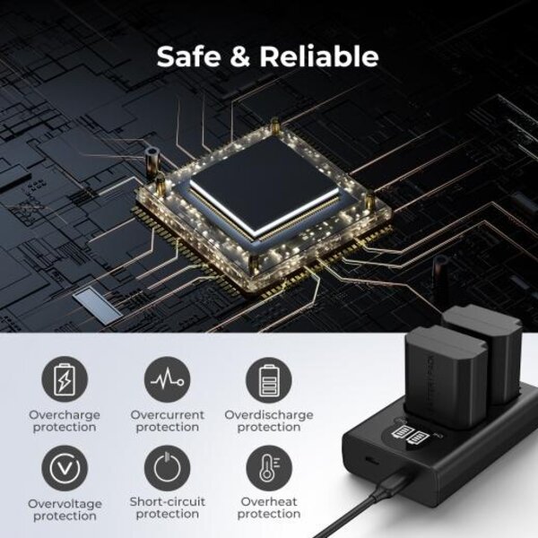 K&F Concept Dual-Akku-Ladegerät  Sony NP-FZ100 mit Display