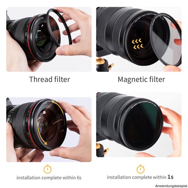 K&F Concept Magnetic Lensfilter-Kit CPL-ND-UV  72mm