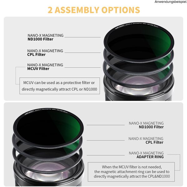 K&F Concept Magnetic Lensfilter-Kit CPL-ND-UV  77mm