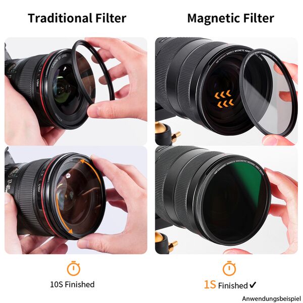K&F Concept Magnetisches Kit CPL / ND8 / ND64 / ND1000 / 1/8 Black Mist  58mm