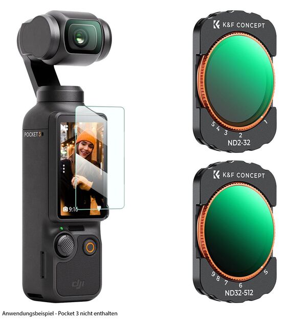 K&F Concept ND2-32 + ND32-512 Filter für DJI Osmo Pocket 3 