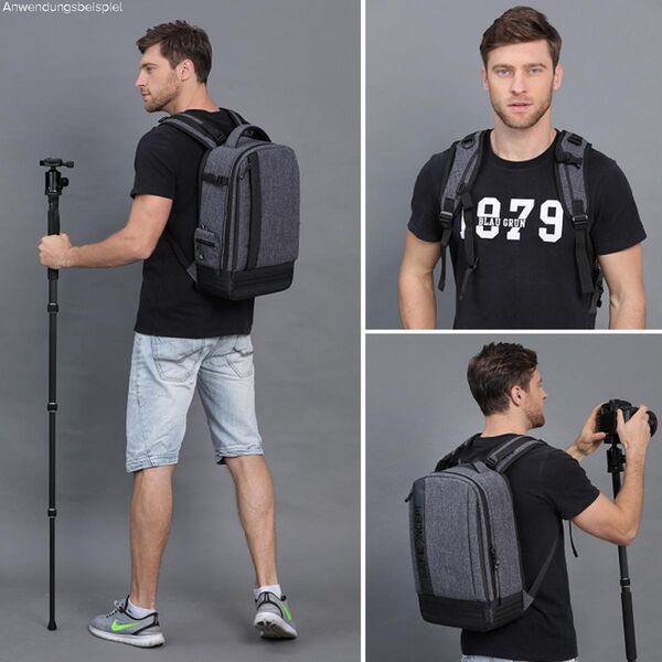 K&F Concept Rucksack KF13.044V8 Med  Schwarz