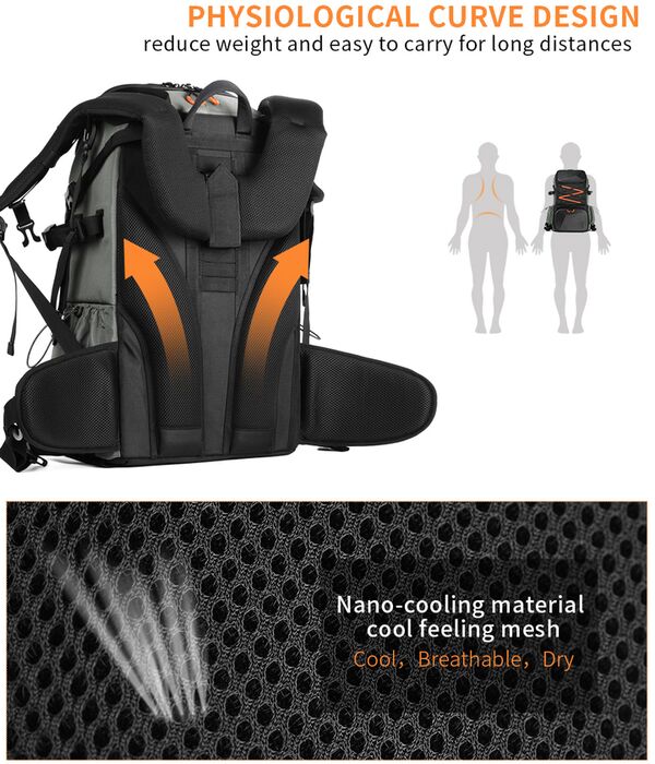 K&F Concept Rucksack KF13.107 XL Pro und abnehmbare Kamera Tasche 