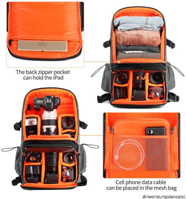 K&F Concept Rucksack KF13.107 XL Pro und abnehmbare Kamera Tasche 