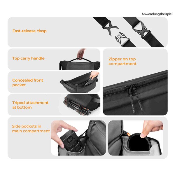 K&F Concept Sling Bag  schwarz