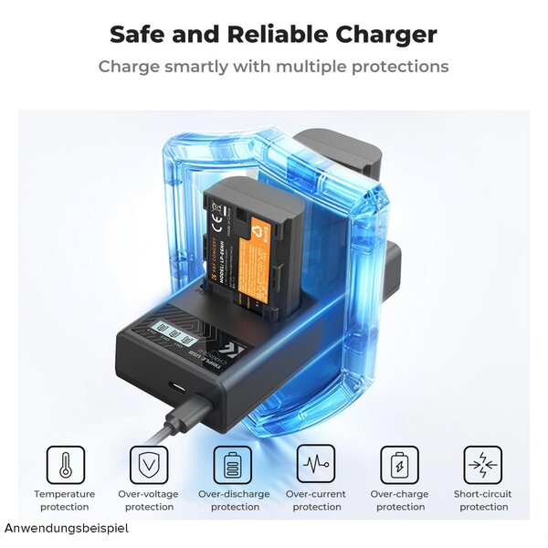 K&F Concept Triple-Akku-Ladegerät  LP-E6NH